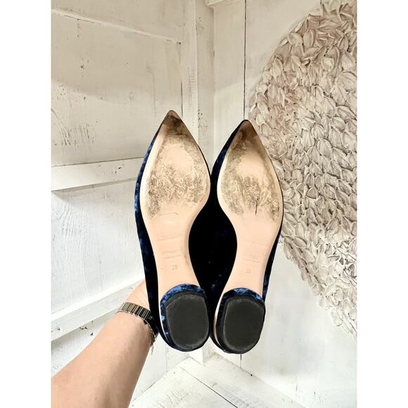 Nicholas Kirkwood Beya Velvet Slip On Pointed Toe Loafers Blue Women's 39 / 8.5 - Picture 8 of 9